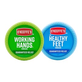O'Keeffe's Working Hands Crema de manos, tarro de 3.4 onzas y crema para pies saludables, tarro de 3.2 onzas