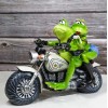 All American Biker Frogs Couple Taking Selfie On Chopper Motorcycle
