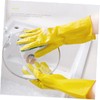 CIYODO 1 Pair Latex Dishwashing Gloves with Scouring Pad Reusable