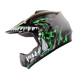 WOW Youth Kids Motocross BMX MX ATV Dirt Bike Helmet Dragon Green