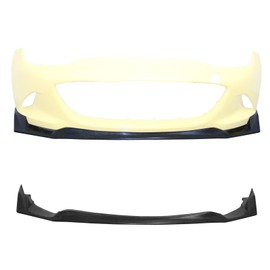IKON MOTORSPORTS Front Bumper Lip, Compatible with 2016-2025 Mazda MX-5 & MX-5 Miata ND 4th Gen, IKON GV Style Unpainted Black PU Polyurethane Air Dam Chin Spoiler Protector Splitter