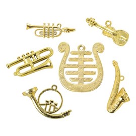Musical Instruments Set Miniatures 6 Pieces Approx. 1.5 - 4.5 cm