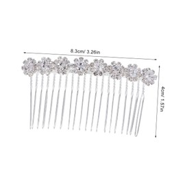 Beavorty 2pcs Metal Hair Side Combs for Women Vintage Bridal Wedding Accessories with Radiant Crystals Handmade Flower Clips for Bridesmaids and Parties Elegant Hairpieces