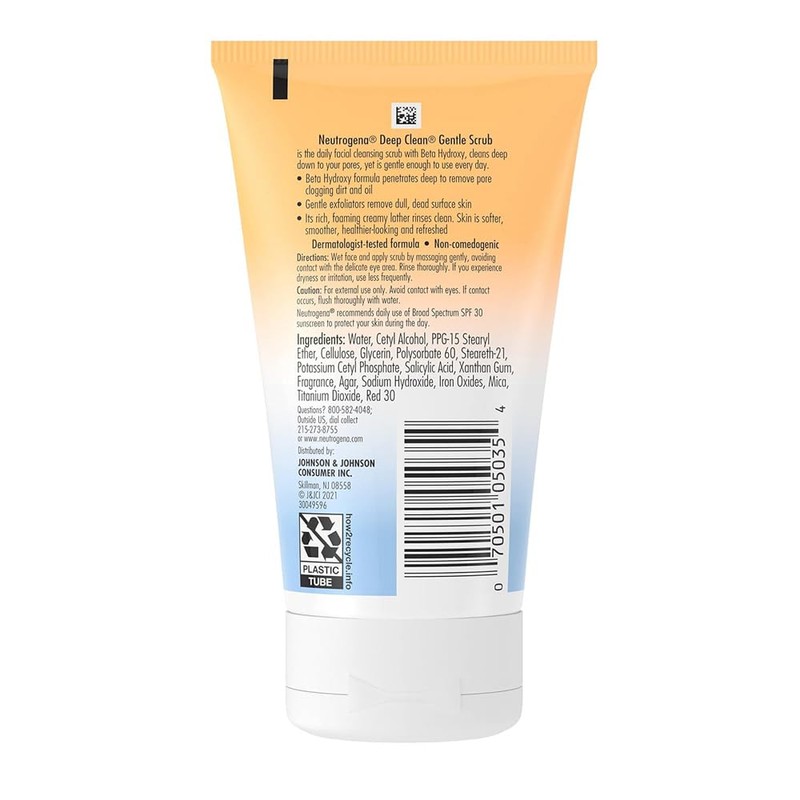 Neutrogena Deep Clean Gentle Daily Facial Scrub, Oil-Free Cleanser 4.2