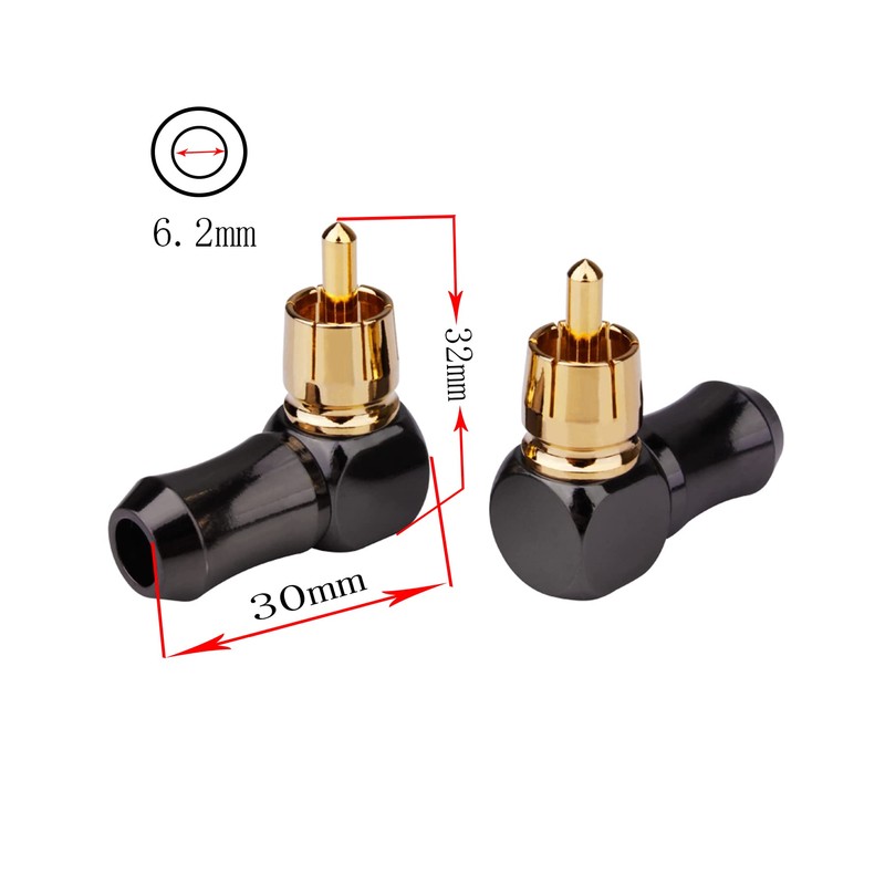 WJSTN-061 Right Angle RCA to Right Angle RCA Cable Male-to-Male