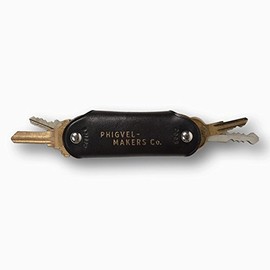 Leather Key Swivel Case, Key Holder, Black By Phigvel Makers