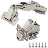 4-Pack 175 Degree Full Overlay Hidden Hydraulic Adjustable Slow-Closing Hinges
