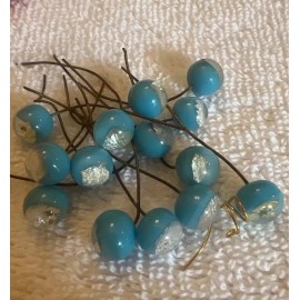 Antique Hair Pins Millinery, Flower Stamens,Turquo