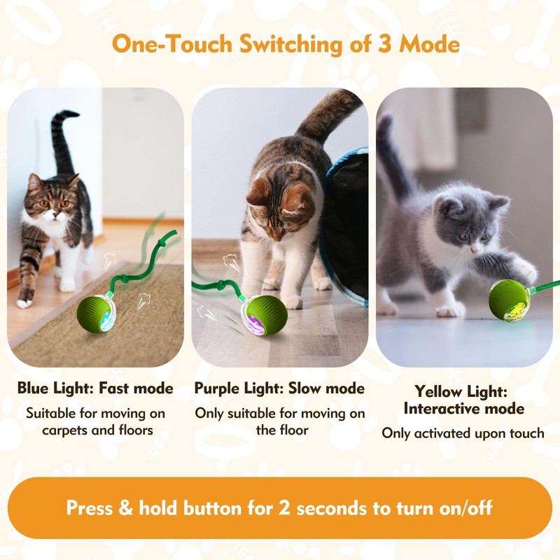 Doweve Interactive Cat Toys for Indoor Cats, Smart Moving Interactive