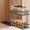 Mustorn Pull Out Spice Rack Organizer for Cabinet, 2 Tier