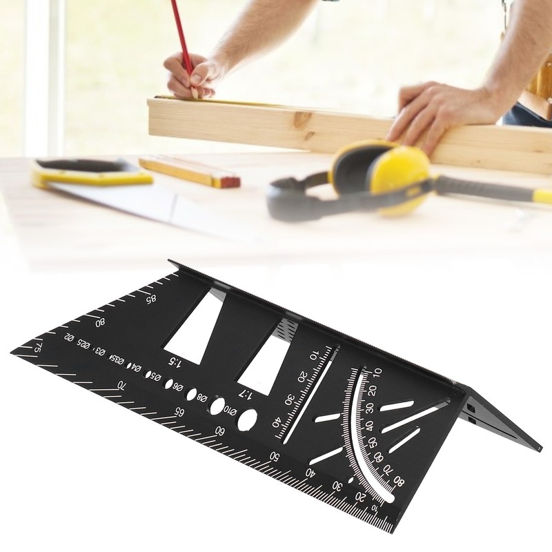 MultiFunctional Aluminum Alloy Angle Ruler Woodworking Measuring Ruler Tool Accessory