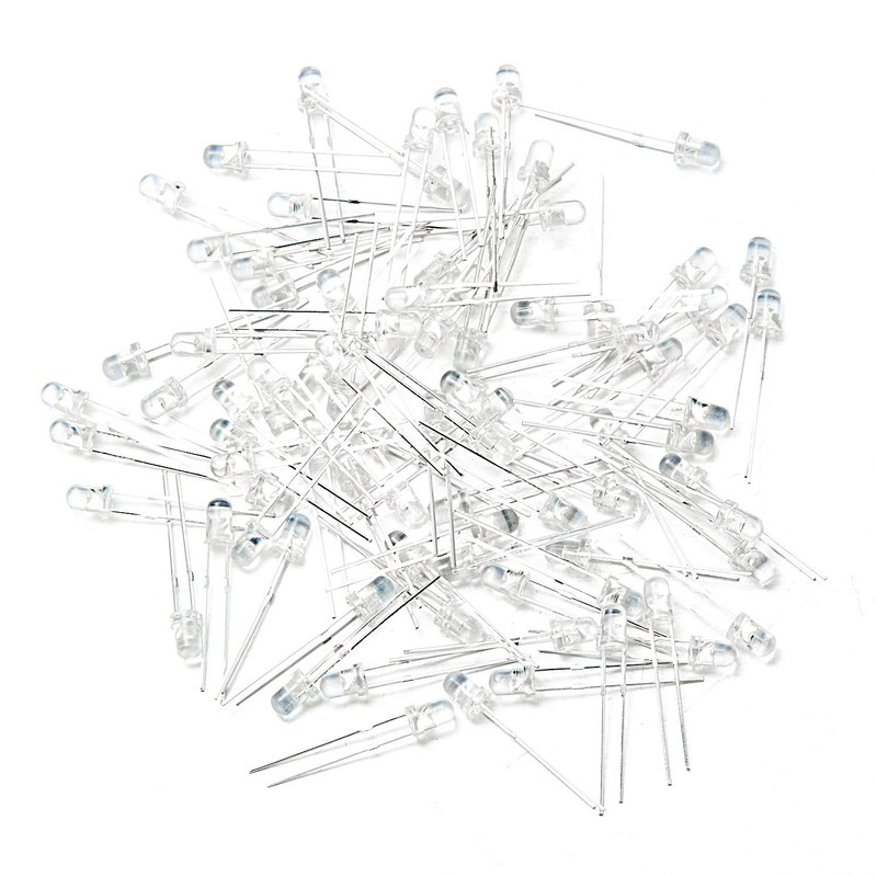 Chanzon 100 pcs 3mm Blue LED Diode Lights (Clear Round