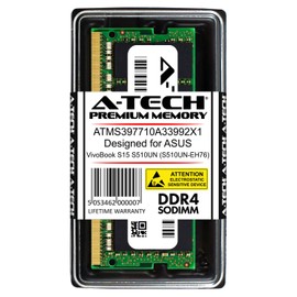 A-Tech 16GB Module for ASUS VivoBook S15 S510UN (S510UN-EH76) Compatible DDR4 2400MHz PC4-19200 Non-ECC SODIMM 1.2V - Single Laptop & Notebook Memory RAM Stick (ATMS397710A33992X1)
