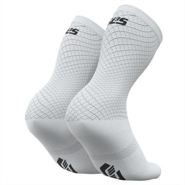 SLS3 Triathlon Socks – Engineered for Comfort in Triathlons – Ideal Cycling Socks for Men or Women & Short or Long Distance Running Socks (White, 3 Pairs, Medium/Large)