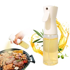 Limso Oil Sprayer for Cooking, 6.8oz / 200ml Glass Olive Oil Sprayer Oil Vinegar Spritzer, Suitable for Kitchen Cooking, Baking, and Air Fryers (White)
