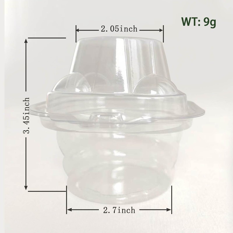 FUailiYY 100 Jumbo Muffin Containers, Clear Plastic individual Cupcake Containers