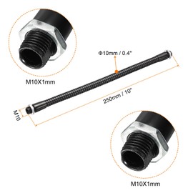 PATIKIL 10 Inch Microphone Gooseneck M10 Flexible Arm Extension Black