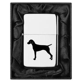Lighter in Black Silk Lined Gift Box Vizsla (Chrome)