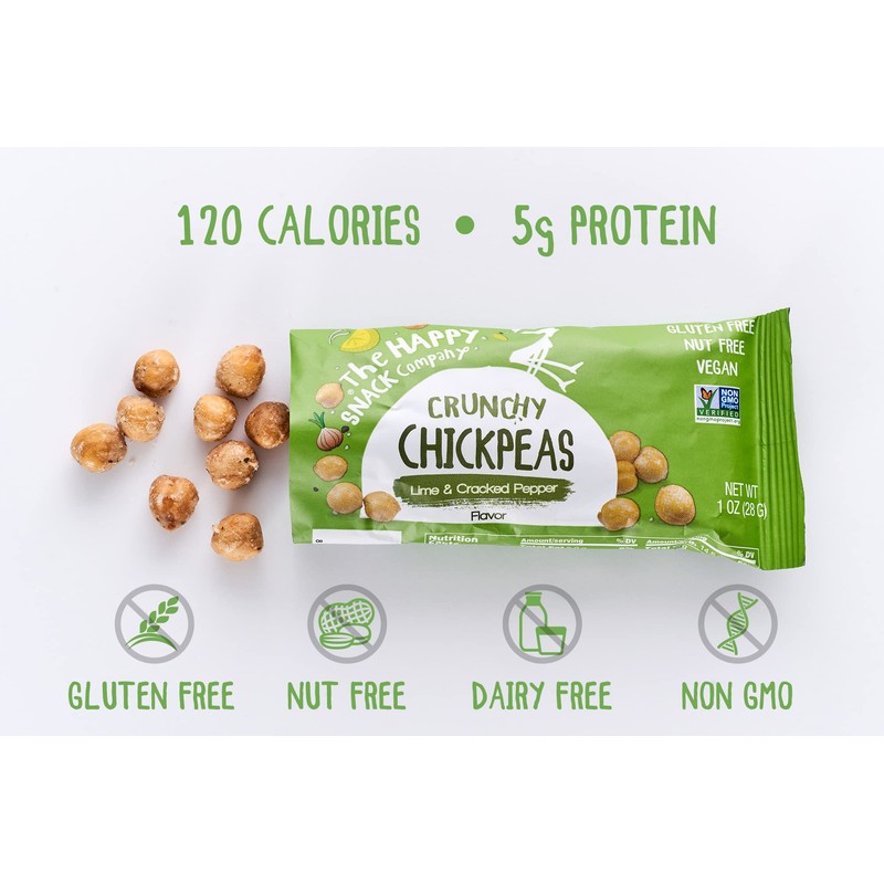The Happy Snack Company Crunchy Chickpeas Lime & Cracked Pepper