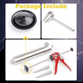 Mortar Gun For Brick Pointing,Stainless Steel Hand Caulking Gun Tile Grouting Cement Applicator Tools Kit