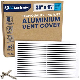 30"x16" Aluminum Air Return Grill Vent Cover - Rustproof Ceiling & Wall Mount for HVAC Return Box – 30x16 Ceiling & Wall Register – A/C Steel Return Air Vent Cover with Rooted Blade –31.6"x17.6" Face