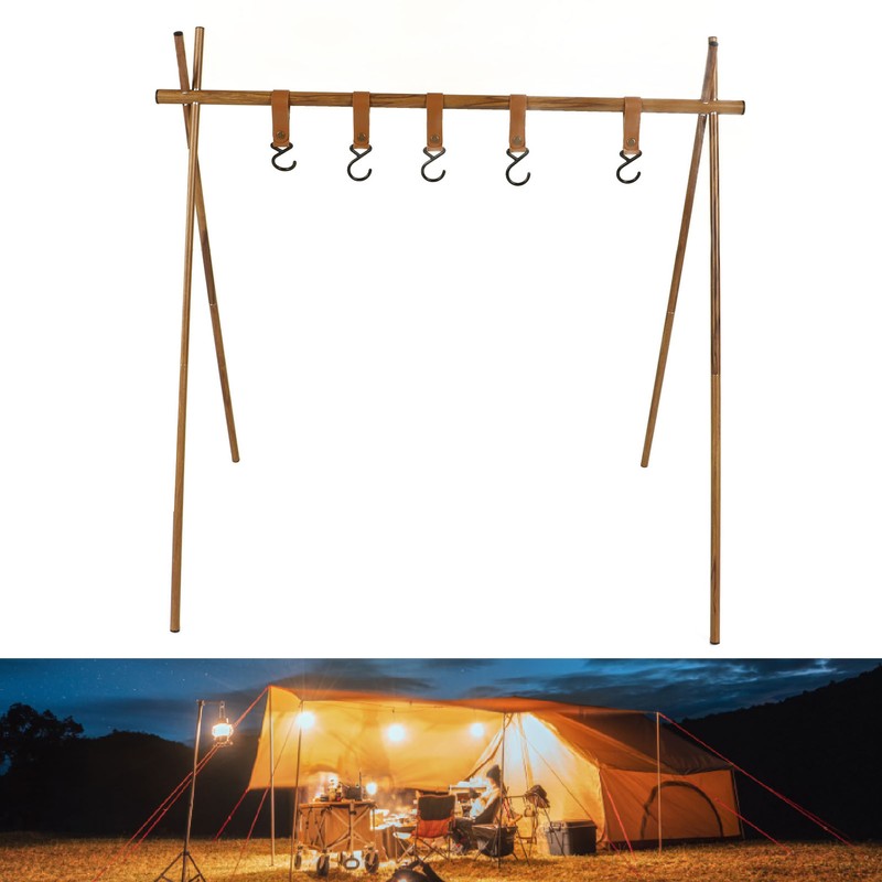 Camping Hanging Rack Portable Foldable Tripod Shelf for Light Tools