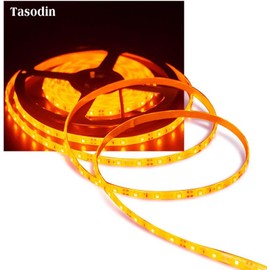 Resistencia al agua IP65, tira de luz LED flexible impermeable de 12 V, tiras de luz LED recortables de 5 m, 300 unidades 3528 LED cadena de iluminación, cinta LED naranja