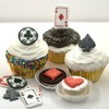 Poker Casino Toppers- 12 pcs Icing Cupcake Topper Decoration Handmade