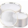 Nervure 100PCS Clear Gold Plastic Plates,Gold Disposable Plates Heavy Duty,Frosted