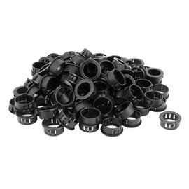 uxcell 100pcs 25mm Mounted Dia Snap in Wire Bushing Grommet Protector Black