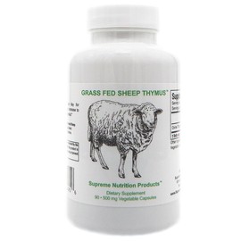 Supreme Nutrition Sheep Thymus - 100% Grass Fed and Finished in New Zealand, 90 Capsules of Pure Ovine Thymus