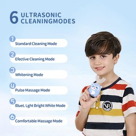 ELOTAME Kids Electric Toothbrushes U Shaped Toothbrush - Battery Rechargeable Automatic Tooth Brush with 4 Brush Heads Ultrasonic Vibrating - Toddler Childrens Teeth Cleaning Ultra Soft