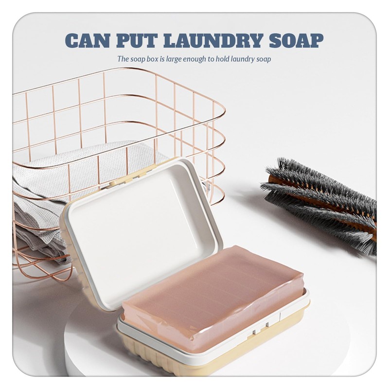 Bailinks Soap Dish with Draining Tray, Waterproof Soap Box for
