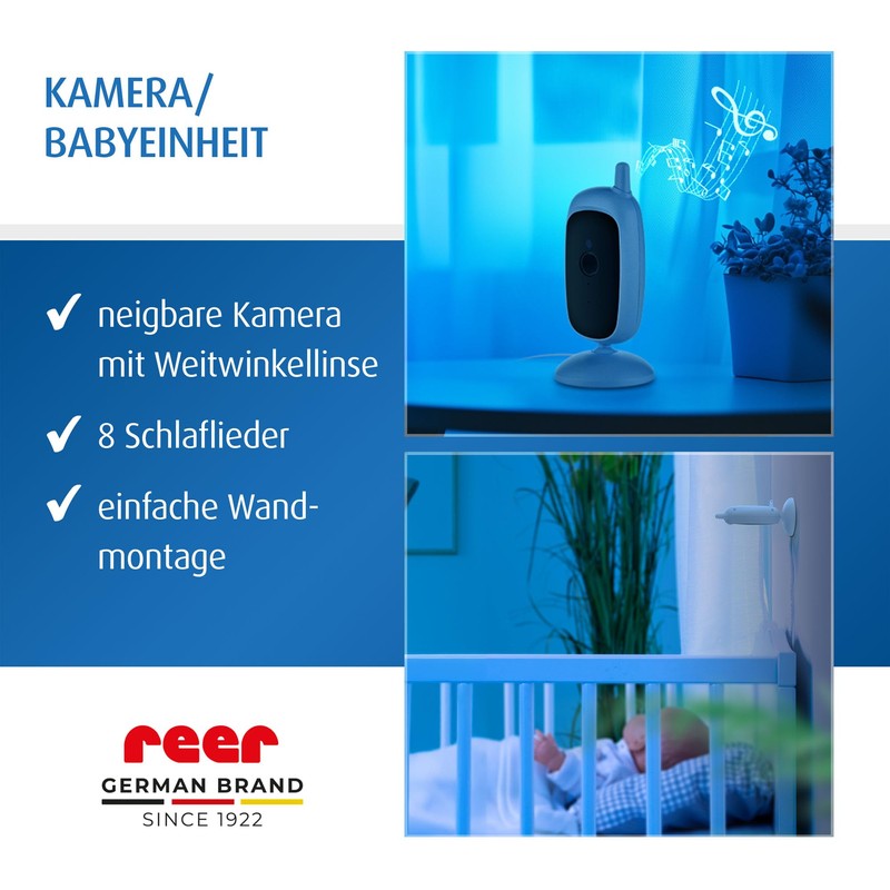 reer BabyCam S, Digital Video Baby Monitor, Interception-Proof FHSS Technology,