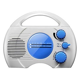 Etiger AM FM Hanging Shower Radio-Wireless Mini Portable Waterproof Battery Operated Radio Speaker for Home, Beach, Hot Tub, Bathroom, Outdoor