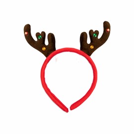 ATKIN BROTHERS Santa Head Band Christmas Head Bands Christmas Head Wear Santa Hat Headband Xmas Hair Band Round Xmas Headwear Partywear Comfort Santa Band Supplies Christmas (1count) (Reindeer)