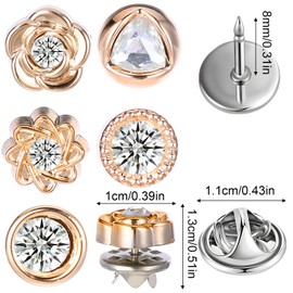 10 PCS Button Pins, Reusable Jean Buttons Button Covers No Sew Buttons Pants Pin Replacement Metal Waist Tightener for Clothes Loose Jeans Suspender (Gold)