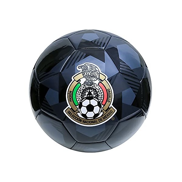 Icon Sports FMF Mexico National Football Team Soccer Ball, Black, 5