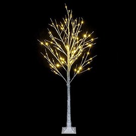 Lighted Birch Tree, 6ft 96LED Birch Tree Lights, Indoor Outdoor Artificial Twig Tree Light for Christmas Easter Home Party Wedding Decor,Warm & Cool White
