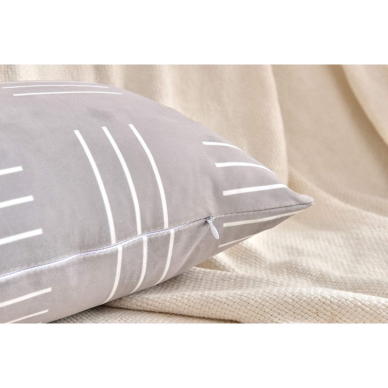 DWDC Velvet Pillow Covers 16X16 inch Pack of 2 Gray
