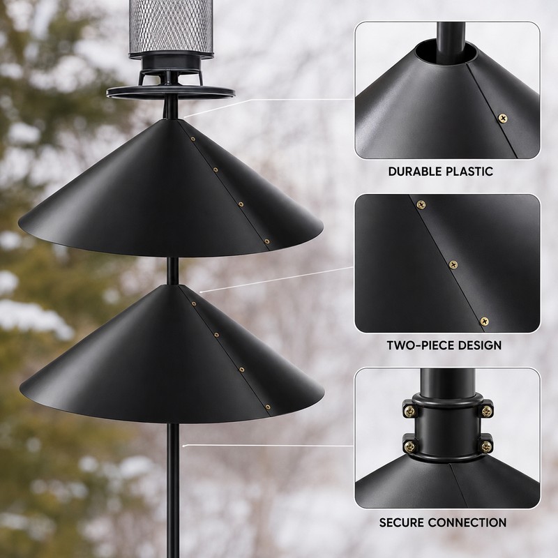 2 Pack 18-Inch Squirrel Baffles for Bird Feeders – Durable