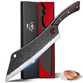 PURPLEBIRD Japanese Brisket Slicing Knife 11" - Butcher Knife for Meat Cutting Chopping, Heavy Duty Meat Knives Full Tang, Sharp BBQ Knives for Turkey Grilling Smoker, Christmas Gifts for Men Women