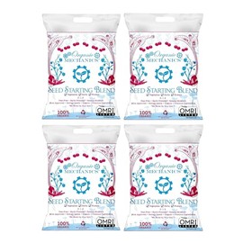 Organic Mechanics Seed Starting Potting Soil Blend, 8 Quarts (Pack of 4) – Provides Optimal Seed Germination with Coconut Coir, Aged Pine Bark, Rice Hulls, and Worm Castings – Peat-Free & Eco-Friendly
