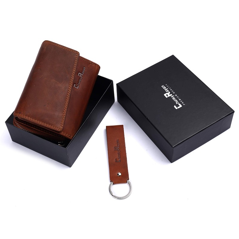 Chunkyrayan Genuine Leather Women's Wallet High-Quality Vintage RFID Protection Including