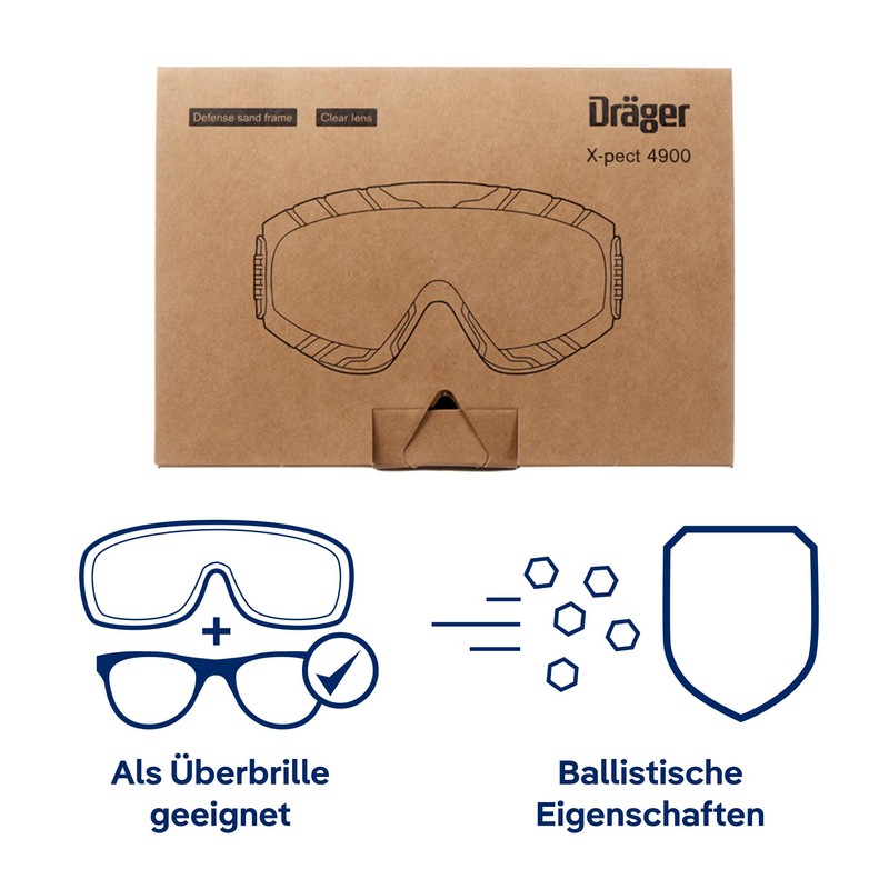 Dräger X-pect 4900 Anti-fog and Dust Protection Glasses for Construction