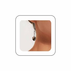 Enautoabs Vintage Leopard Heart Drop Earrings Silver Chunky Paperclip Chain Earrings Retro Leopard Print Heart Earring Long Chain Dangle Earring Jewelry for Women