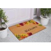 HomeRoots 17" X 29" Natural Red and Yellow Coir Leaves