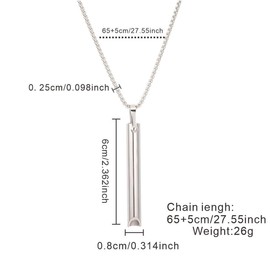4pcs Ling-Luo Breathing Necklace For Men Women - For Habitual Breath Practice, Meditation, Stress and Anxiety Relief,Stainless Steel Whistle Necklace,Tool to Promote Calm, Mindfulness and Relaxation