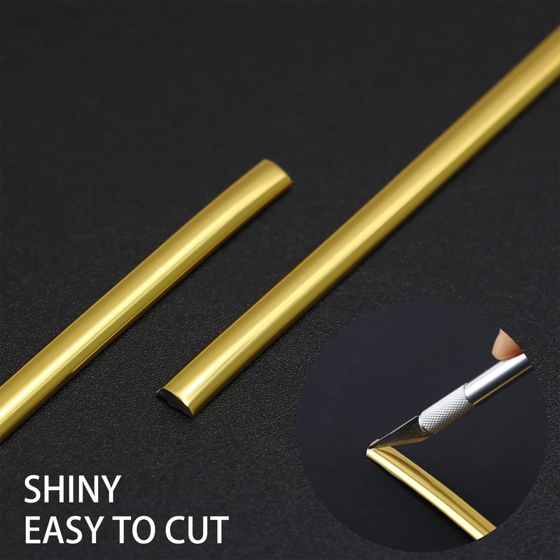 Trimold 16.4ft Shiny Gold Peel and Stick Molding Trim, Flexible