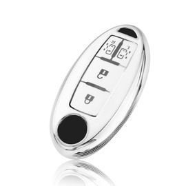 [Unhoke] Serena Key Case Key Holder C27 C26 Note Aura e13 Note e12 X-Trail t32 t31 March Skyline Cube Days Elgrand Diana Tida Leaf Smart Key Cover Stylish, white (off-white)